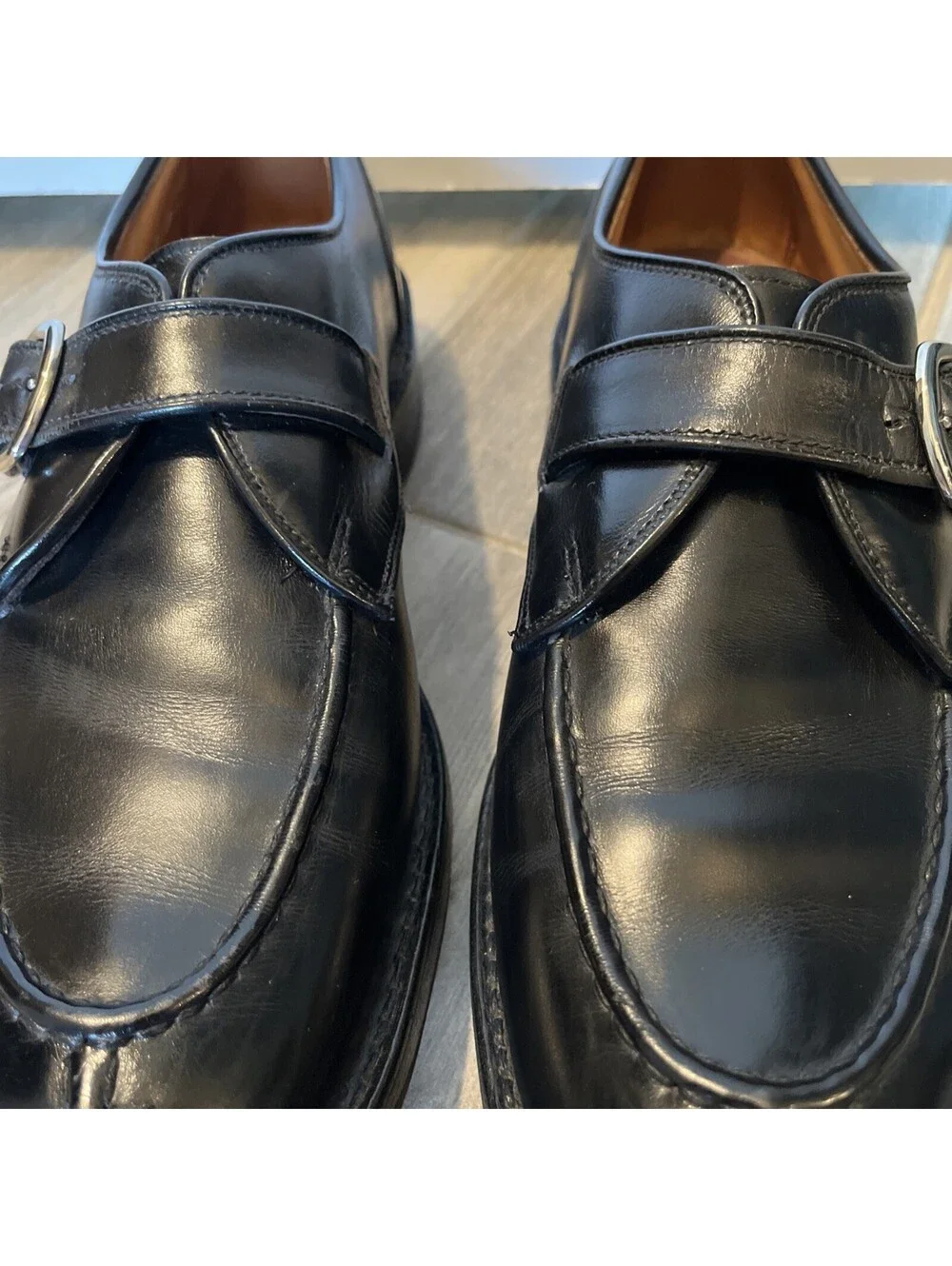 ALLEN EDMONDS CORNELL BLACK MONK STRAP VIBRAM SOLES 10B VGC